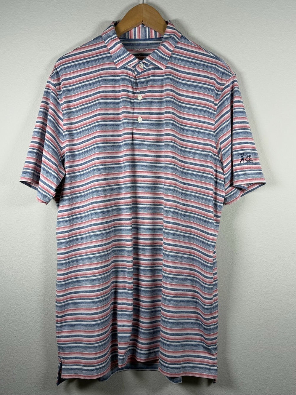 Mens XL Johnnie O Polo Performance Kai Tropical Blue “The Farms” San Diego Golf